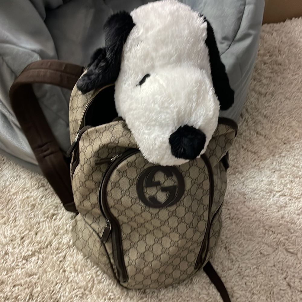 Gucci Interlocking G Backpack Gg Coated Canvas Me… - image 3